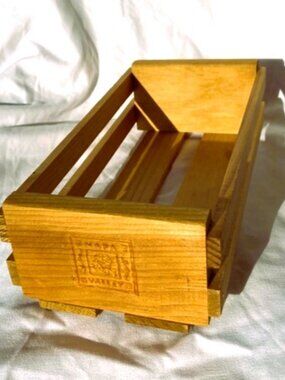 Vintage NAPA VALLEY 12 Tape Cassette Rack Crate Vintage Wood Music Storage